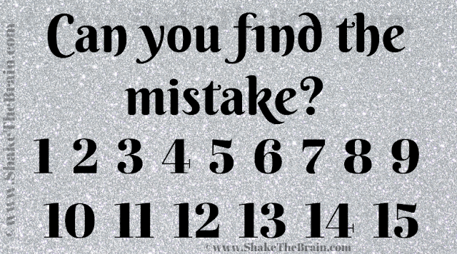 Can you f1nd the mistake? 1 2 3 4 5 6 7 8 9 10 11 12 13 14 15