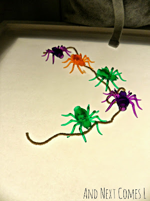 Spiderwebs on the light table from And Next Comes L