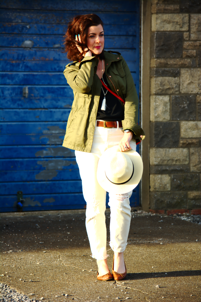 Cream Jeans with a Utility Jacket ( & Passion4Fashion Linkup!) Rachel the Hat