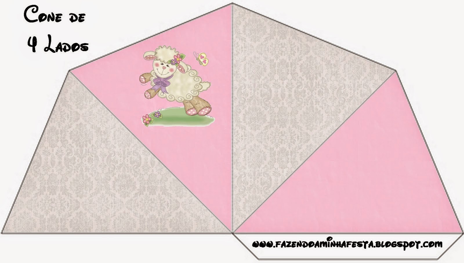 Little Sheep in Pink Free Printable Cones.