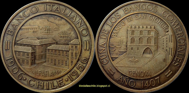 Medalla Cincuentenario Banco Italiano - Valparaíso