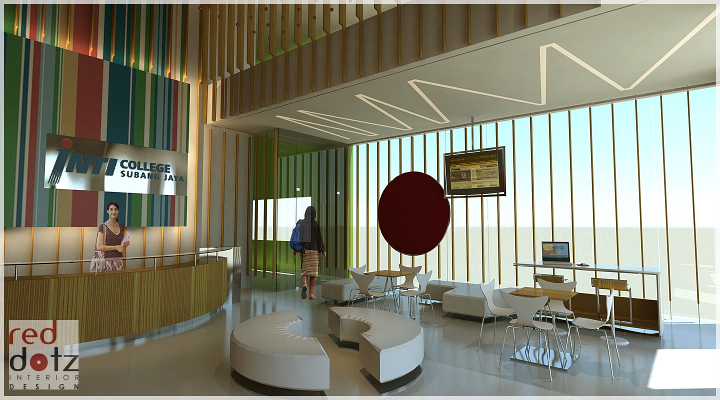 Our interior design proposal for Inti University reception and student
