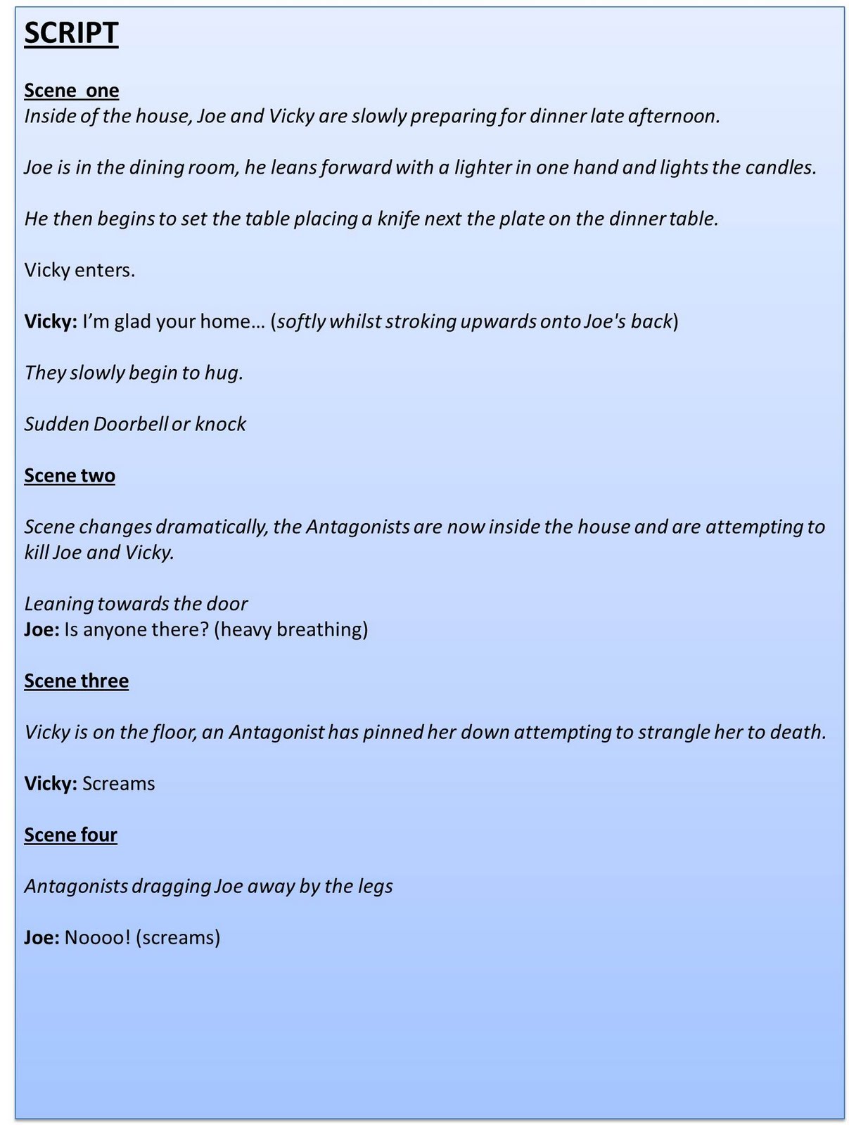 A2 Media Coursework: Planning: Teaser Trailer