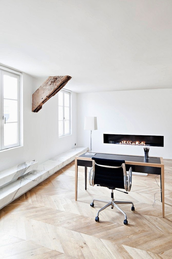 Eclectic minimalistic apartment in Paris. Design by Frederic Berthier, photo by Benoit Linero
