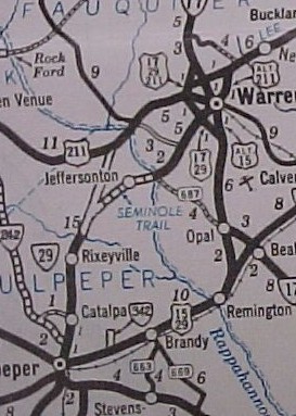 Route 29 Virginia Map Us 29 Through Virginia - The Seminole Trail