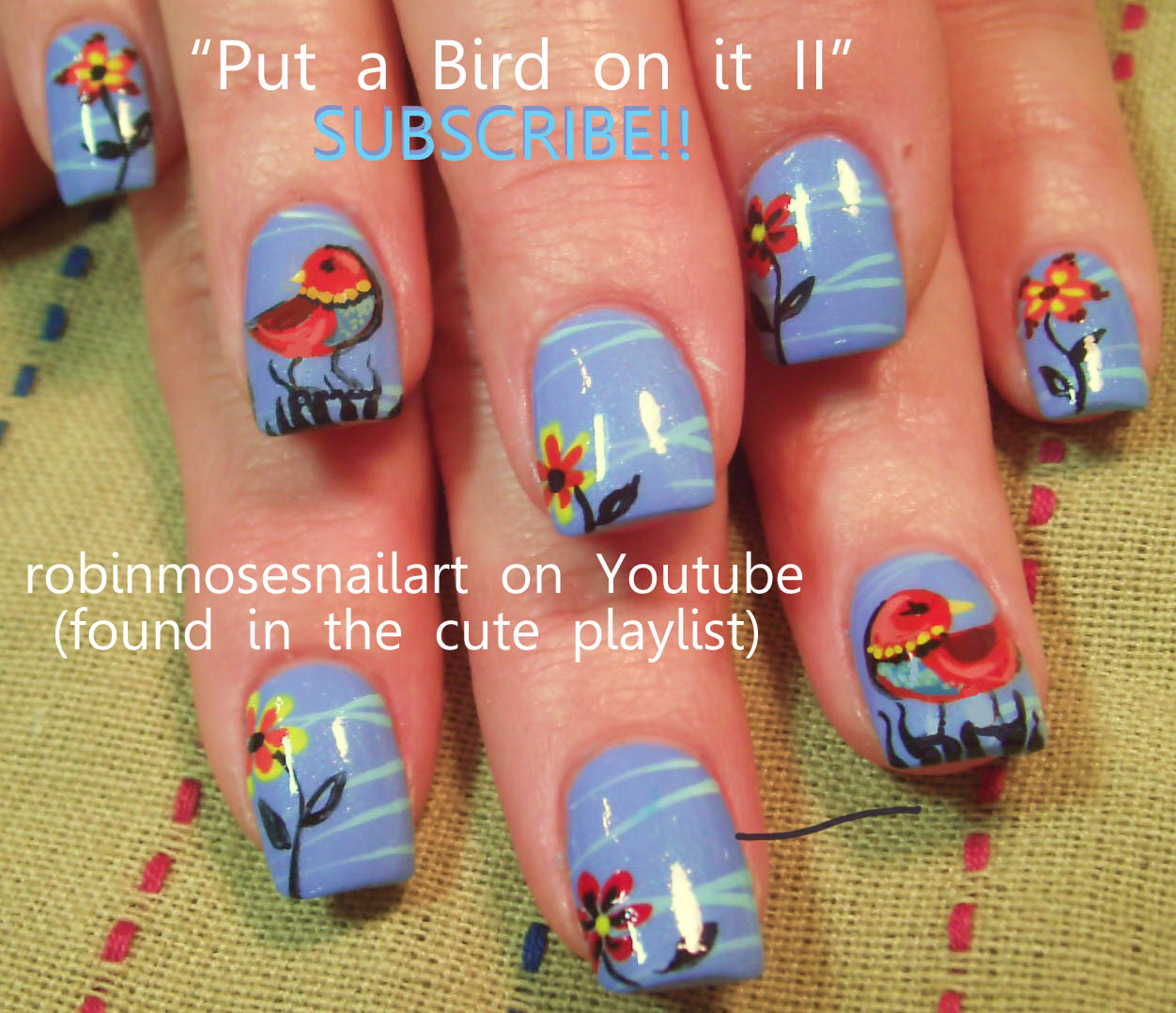 Nail Art by Robin Moses put a bird on it, portlandia, portlandia nail