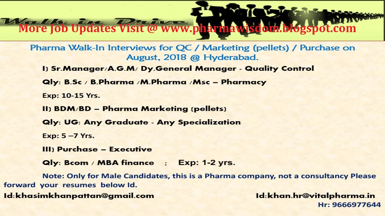 Vital Pharma WalkIn Drive for QC / Marketing (Pellets) / Purchase