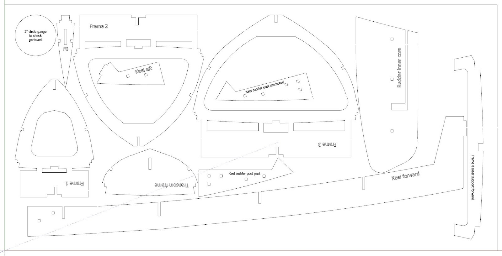 Sun Wind II RC Sailboat Laser Cut Frames