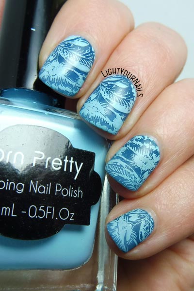 Blue MoYou stamping nail art #nailart #stamping #moyou #lightyournails