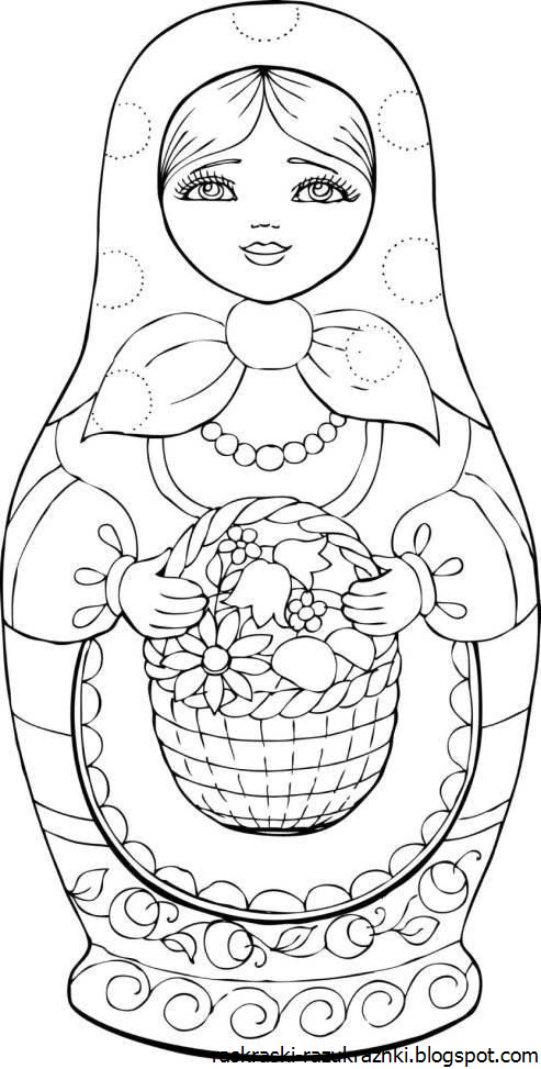 Лицо матрешки картинки для детей шаблоны