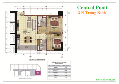 Căn hộ số 8 chung cư Central Point - diện tích 69,99m2. Căn hộ số 8 chung cư Central Point - diện tích 69,99m2.