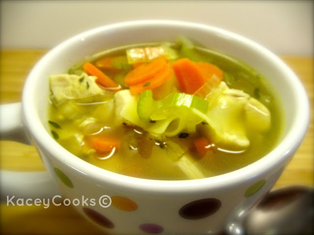 Clucker Noodle Soup- Just what the Dr. ordered for cold season. It'll warm you up and make you feel better! #KaceyCooks