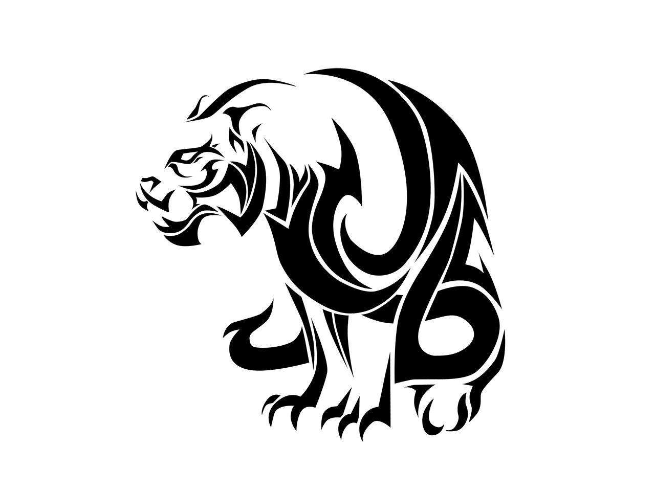 Big Tribal Tiger Tattoo Design Idea Tattoo Lawas