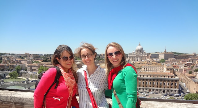 Visão linda do alto do Castel Sant'Angelo