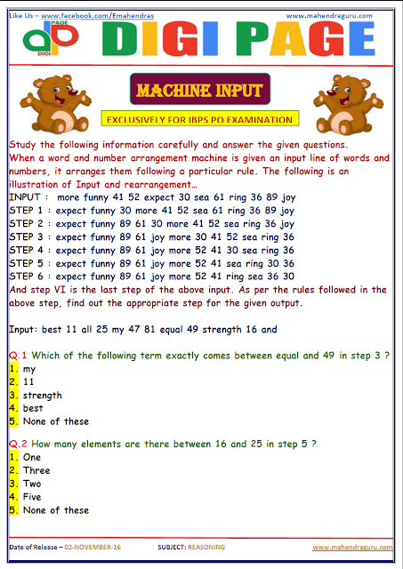   DP | MACHINE INPUT | 2 - NOV - 16
