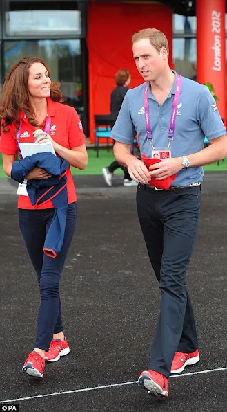 Kate Middleton wears Team GB Adidas Supernova Glide 4 Running Trainers. The shoes feature a bright red upper UK-specific highlights