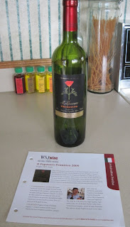 wine bottle and wine card
