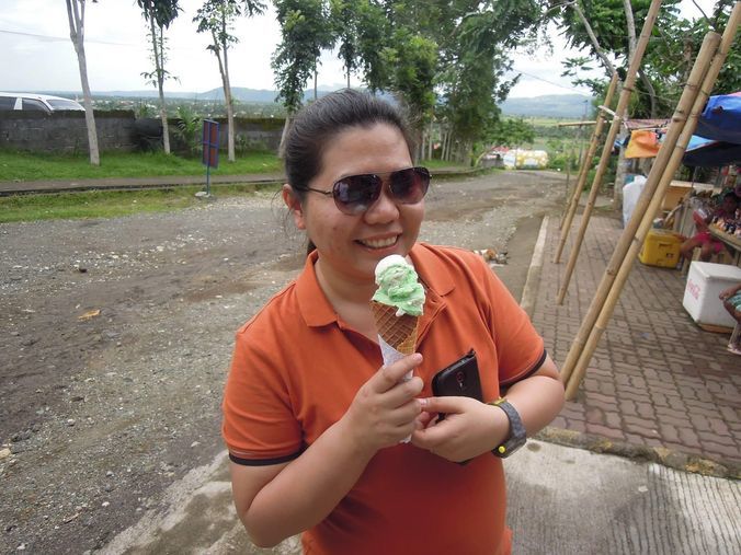 Enjoying ice cream in Kawa Kawa Hill in Albay