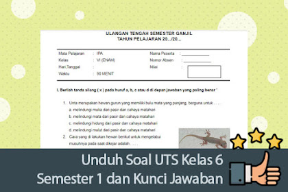 Soal Uts Kelas 6 Sd Semester 1 Dan Kunci Jawaban