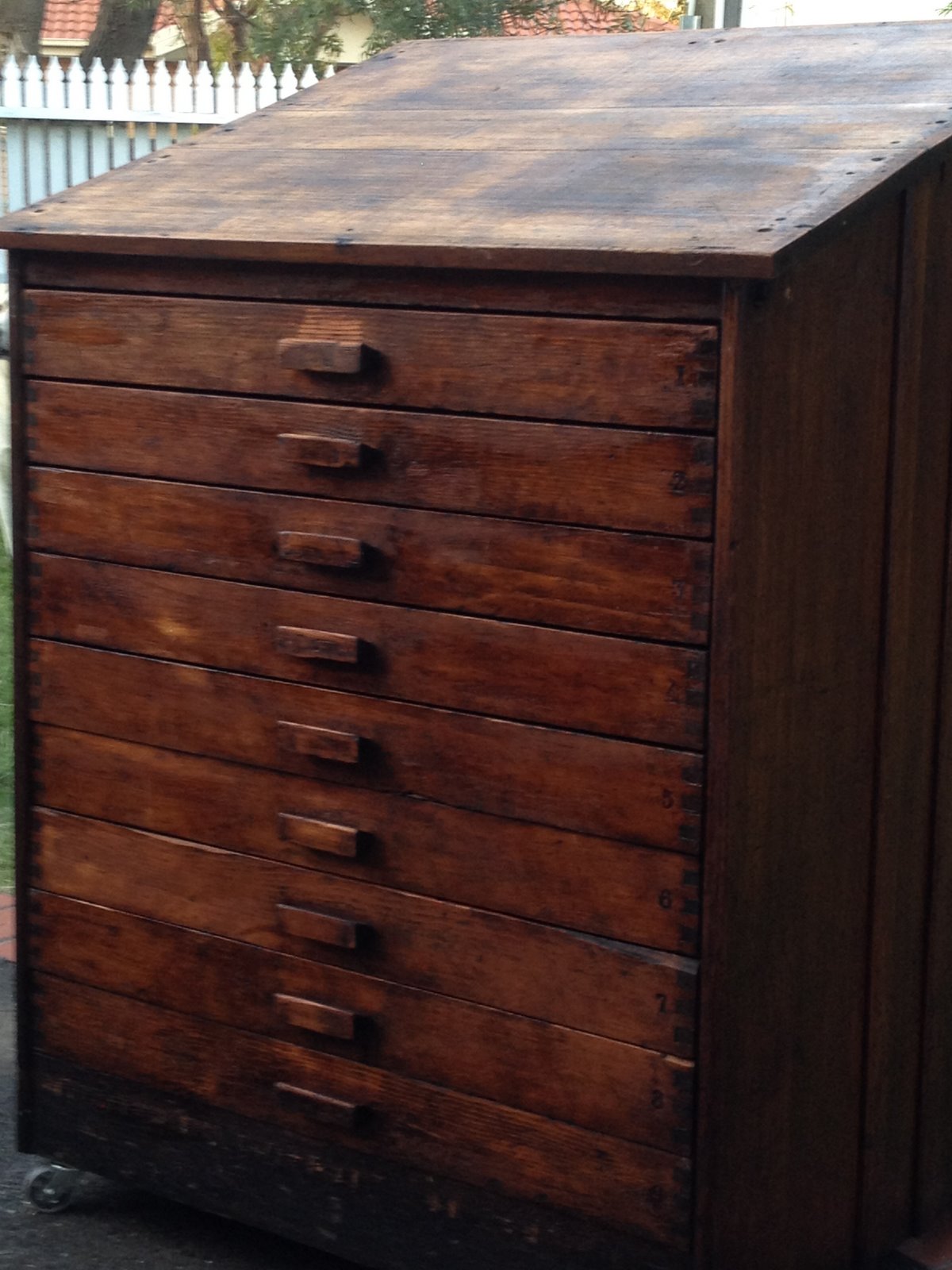 Nook Vintage Timber Map Plan Drawers