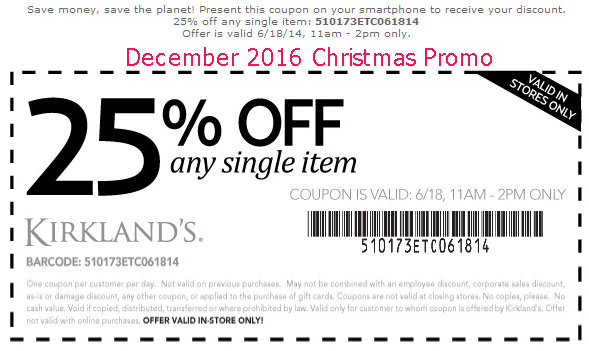 Kirklands coupons december 2018
