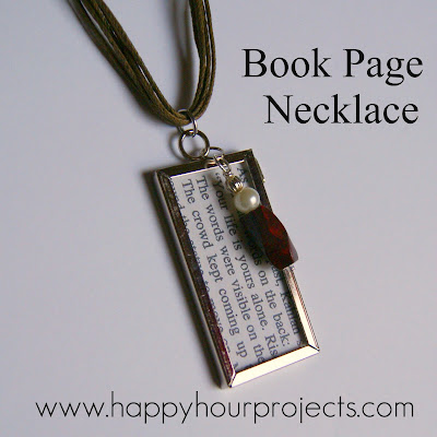 necklace with book quote