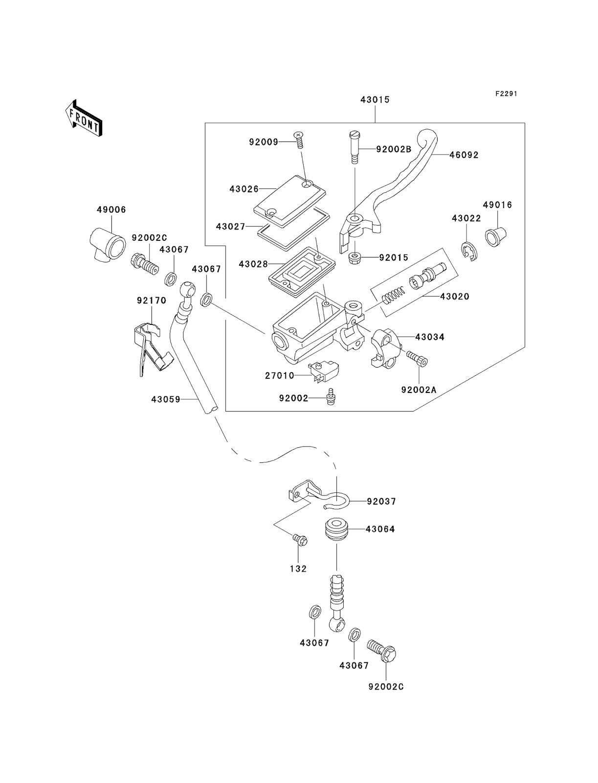 Kawasaki ER5 Part Diagrams Front Master Cylinder