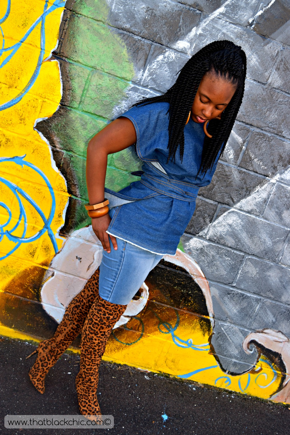 A DIY Denim Wrap Shirt Tutorial [Sew What? Series] That Black Chic