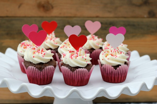 Paint Chip Heart Valentine's Day Cupcakes