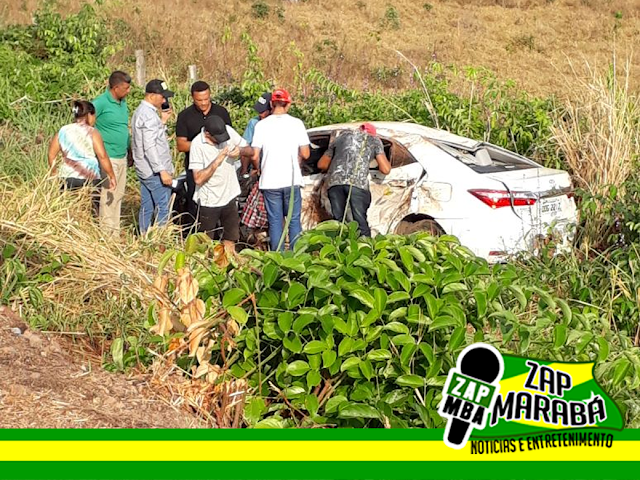 Mulher capota carro entre Rondon e Abel Figueredo