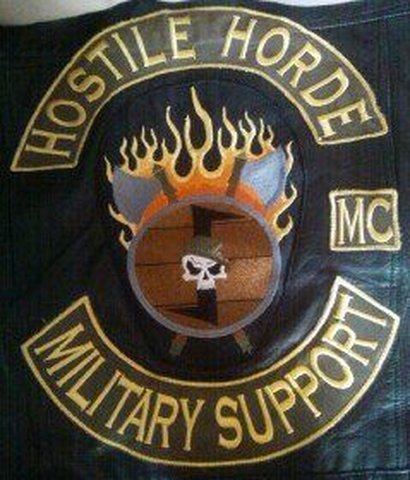 mc horde hostile rochester motorcycle club ny riders patch piece three