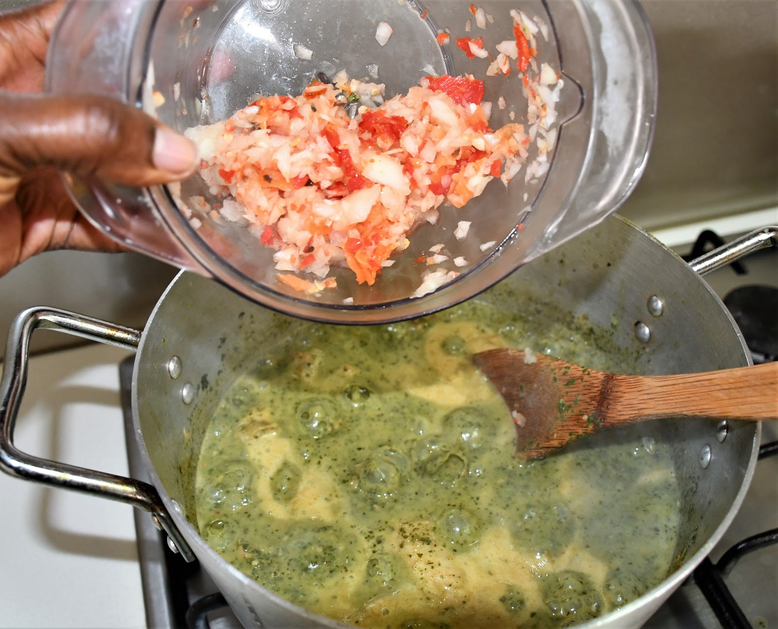 Chicken Cassava Leaves Cooked In Coconut Oil The Cooking Wardrobe