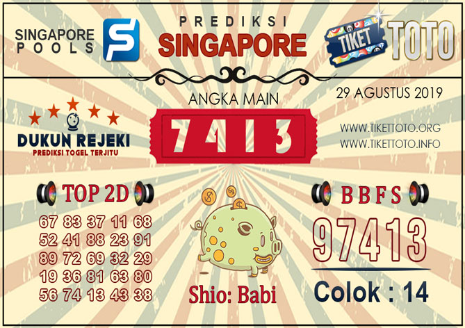 Prediksi Togel SINGAPORE TIKETTOTO 29 AGUSTUS 2019