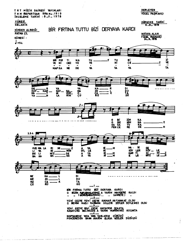 2011 Notalar Sozleri