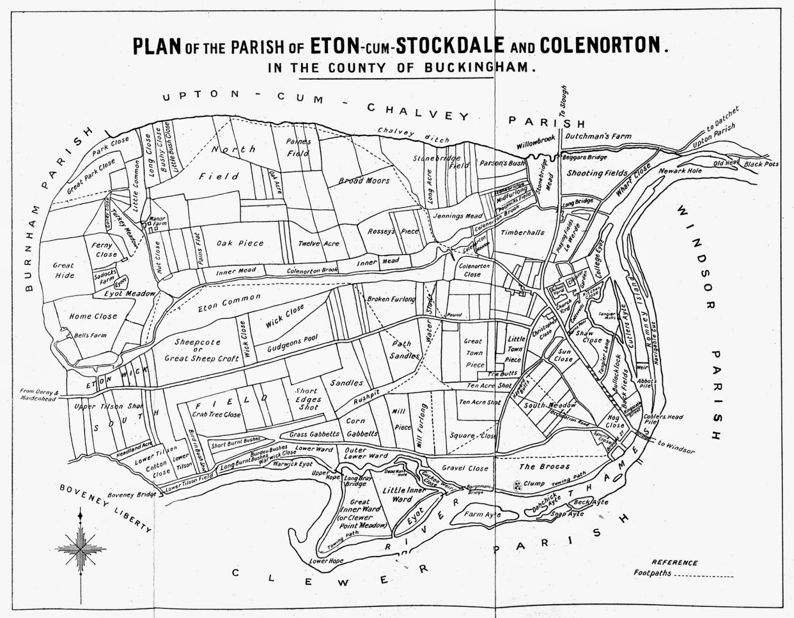 Eton Wick History Plan of the Parish of EtoncumStockdales and Colenorton