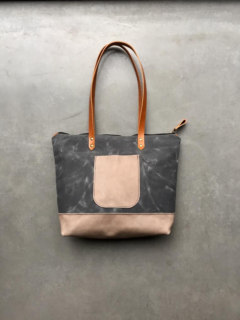 Treesizeverse Waxed Canvas Bag Tote With Leather Handles And Bottom In Taupe Color - Canvas Totes Leather Bottom Treesizeverse Waxed Canvas Bag Tote With Leather Handles And Bottom In Taupe Color - Canvas Totes Leather Bottom