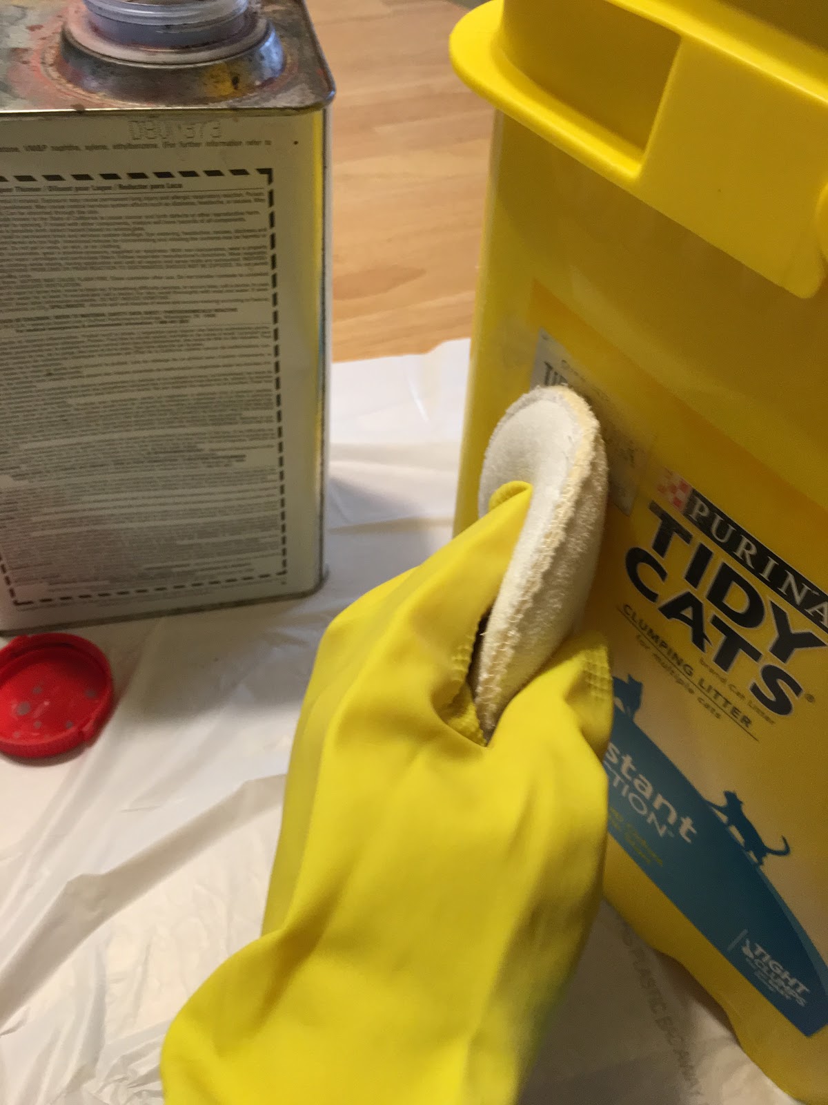 Down Home in Texas Repurpose How to Clean the Print off Kitty Litter Pails