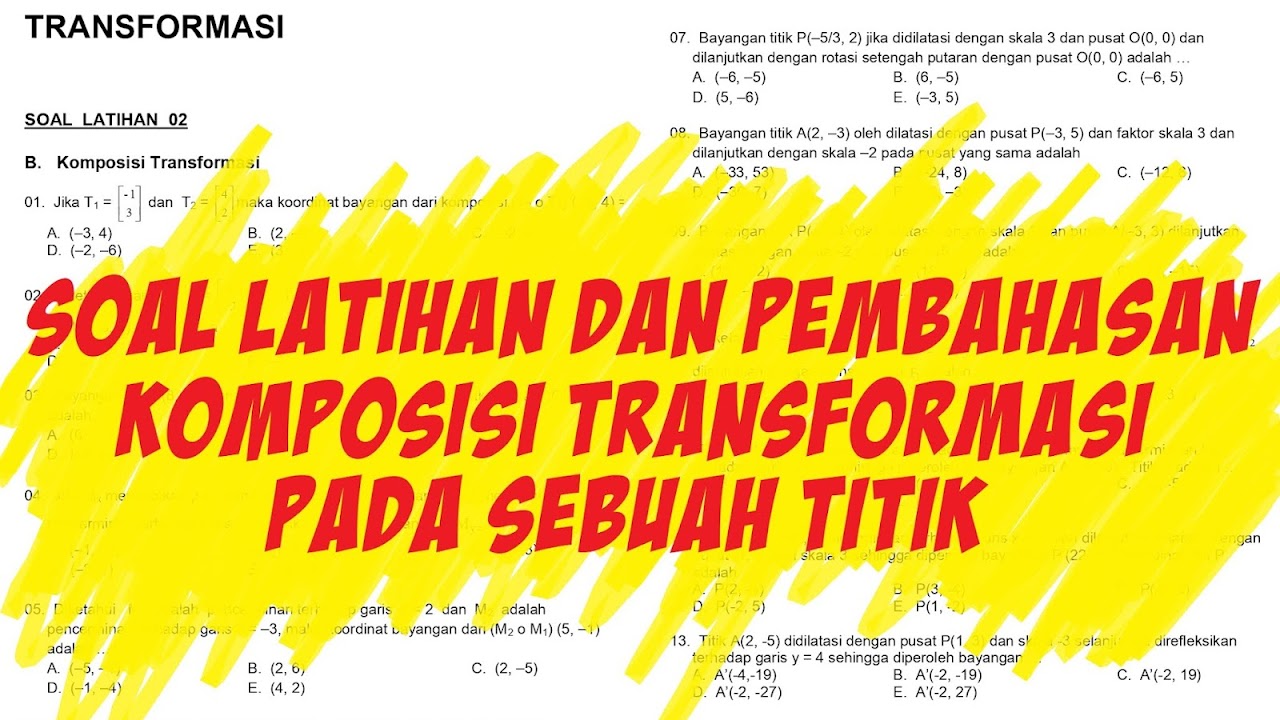 Matematika Dasar Sma Soal Latihan Dan Pembahasan Komposisi Transformasi Pada Sebuah Titik Defantri Com