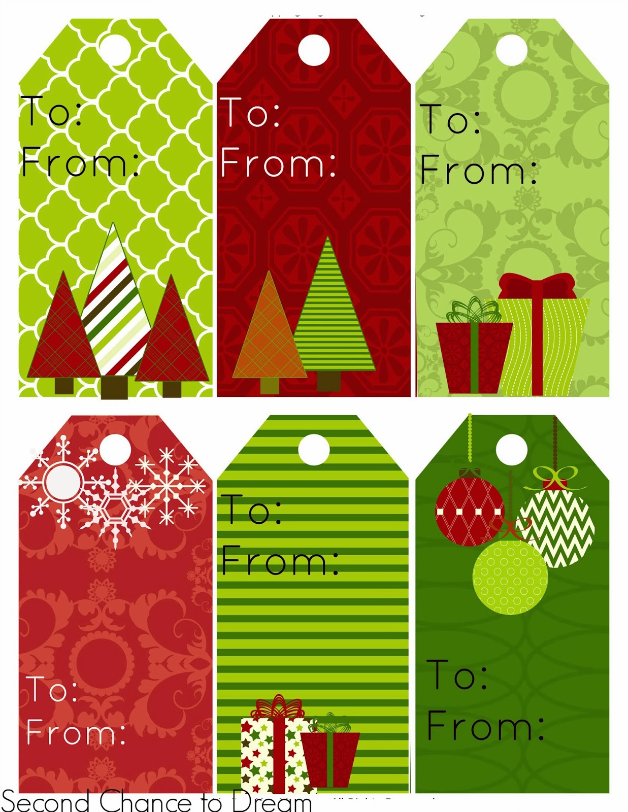 Second Chance To Dream Free Printable Gift Tags Gift Card Holders