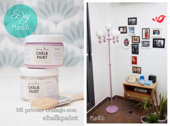 Lámpara renovada con Chalk Paint