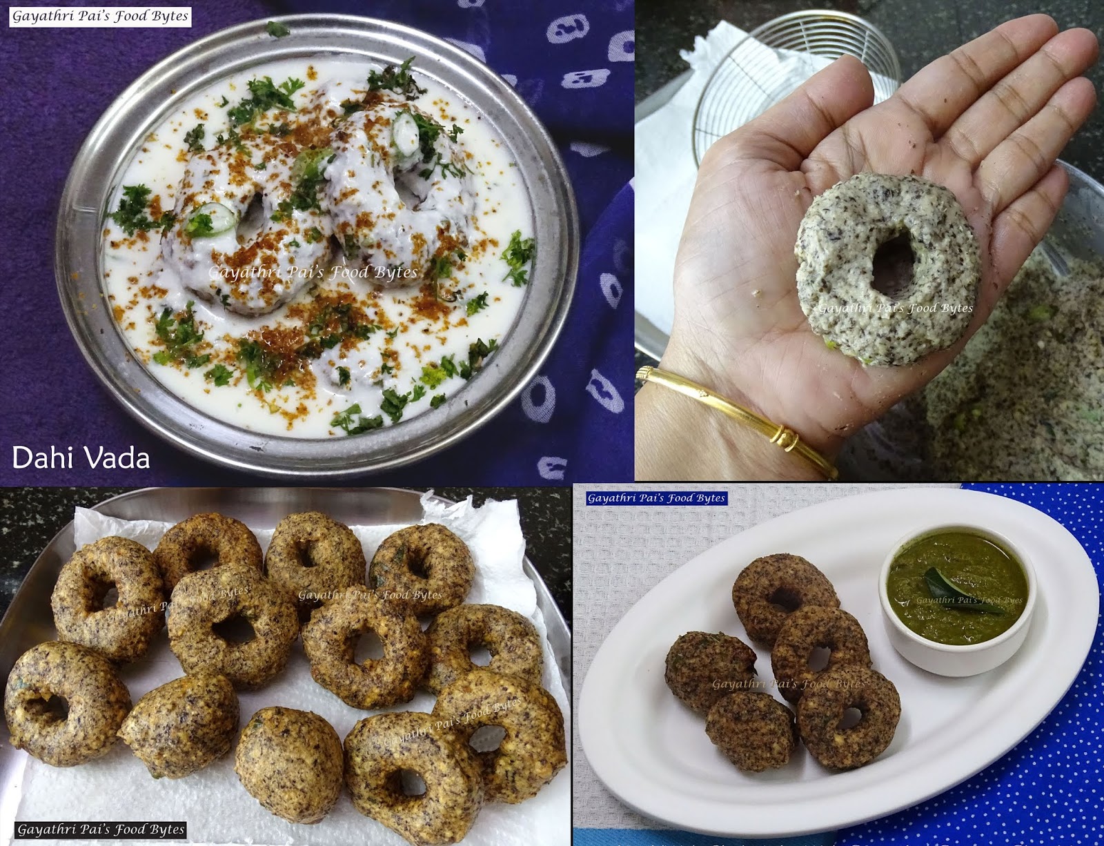 Gayathri Pai's Food Bytes Dahi Vada And Vada with CorianderCoconut