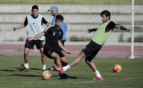 El Málaga entrenó hoy pensando en el Sporting