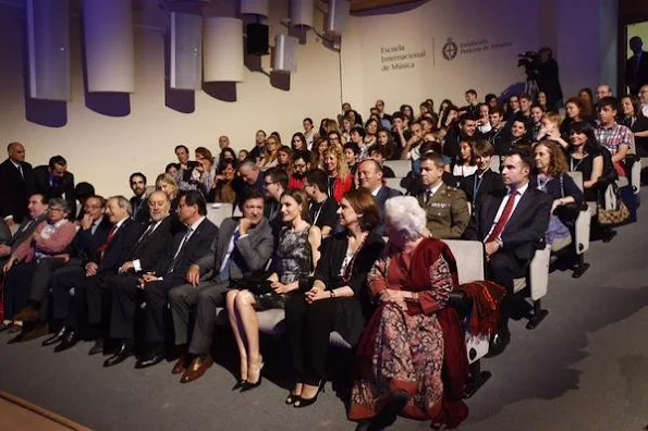 Queen Letizia of Spain attended the opening of the summer courses of the International School of Music of the Prince of Asturias Foundation at Conservatory of Music 'Eduardo Martínez Torner