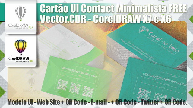 cartão de visitas ui contact minimalista free vector cdr coreldraw