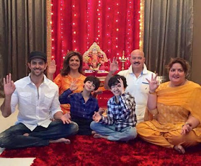 Hrithik Roshan celebrates Ganesh Festival at residence