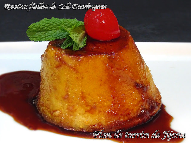 Flan de turrón de Jijona - Recetas fáciles de Loli Domínguez