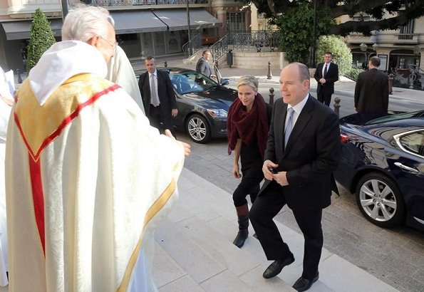 Prince Albert and Princess Charlene attended the centenary commemoration of the Saint Charles church's dedication