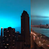 Weird sparkling blue sky at night feared social media in New York