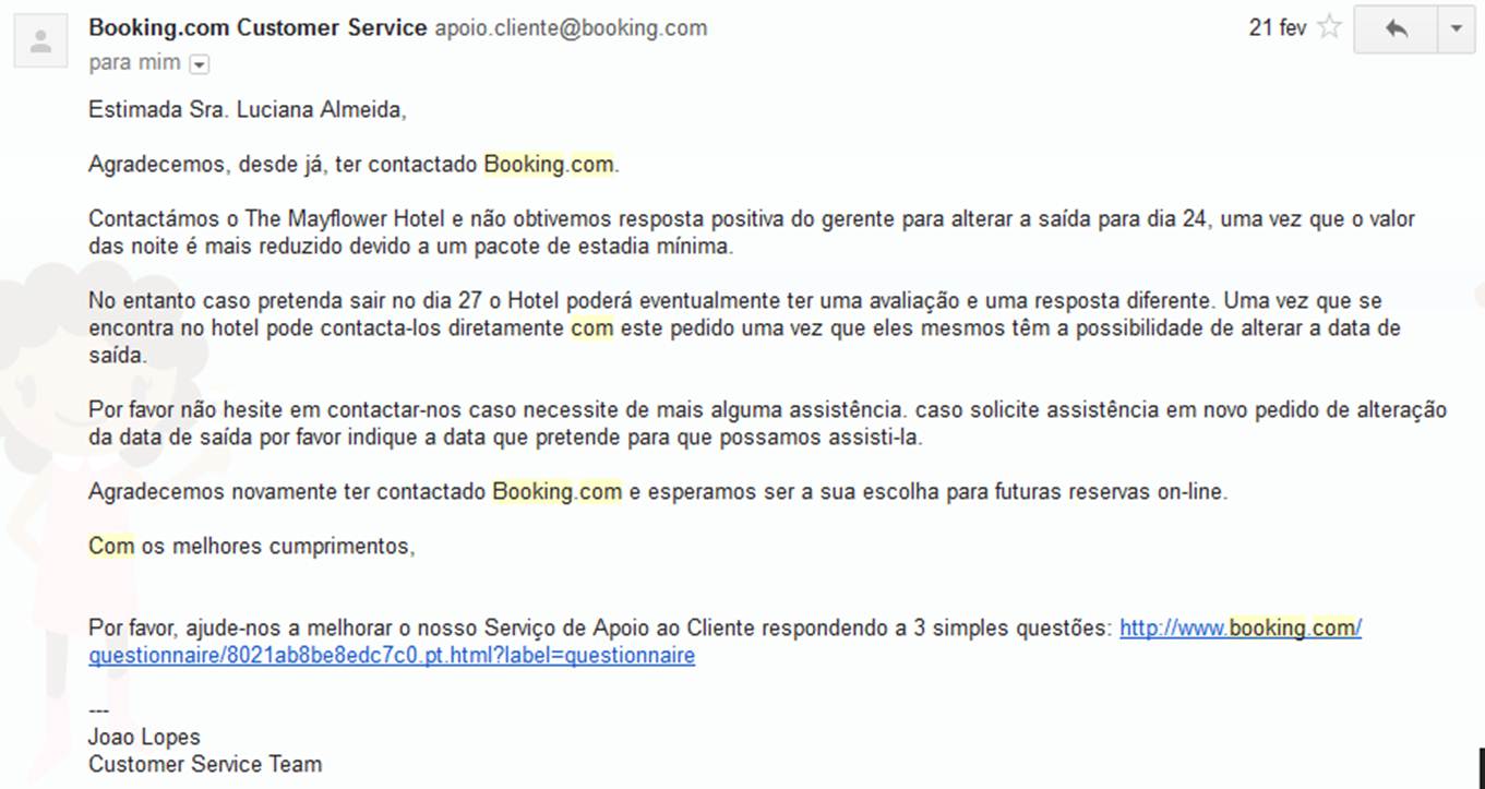 Exemplo De Confirmação De Reserva De Hotel