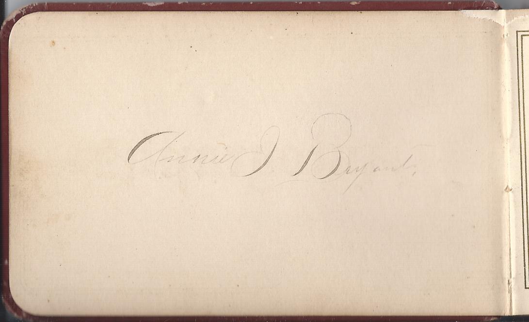 Heirlooms Reunited: 1880s Autograph of Annie Bryant of Union, Maine